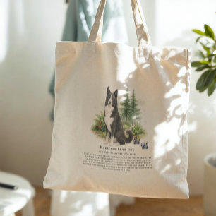 Tote Bag Chien d'Ours de Carélie Aquarelle Citation de Race