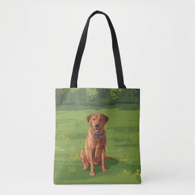 Tote Bag Chien du Labrador jaune rouge renard (Devant)
