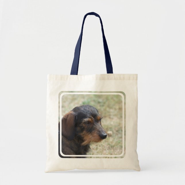Tote Bag Chien d'une chevelure de Daschund de fil (Devant)