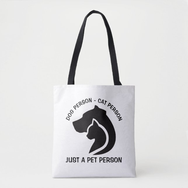 Tote Bag Chien et chat noir et blanc (Devant)