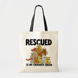 Tote Bag Chien et chat secourus est ma race préférée