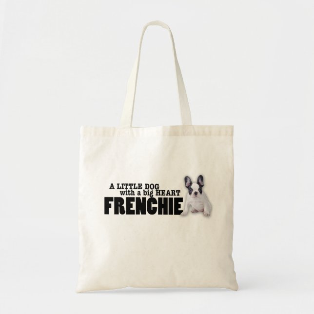 Tote Bag Chien français avec grand coeur (Devant)