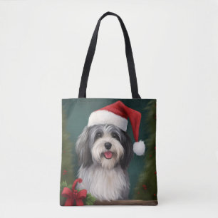 Tote Bag Chien Havanais en Noël de neige