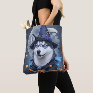 Tote Bag Chien Husky Enchanted : Délice d'Halloween magique
