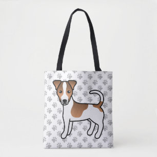 Tote Bag Chien Jack Russell Terrier à poil lisse blanc et f