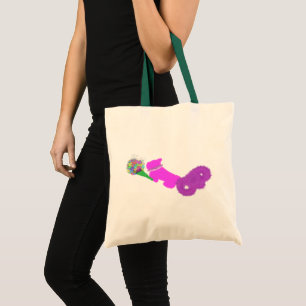 Tote Bag Chien mignon avec fleurs