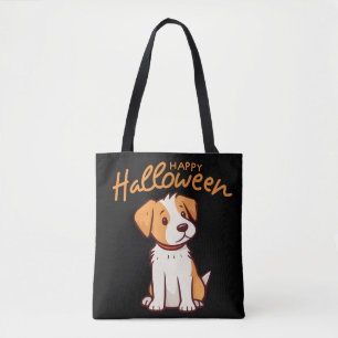 Tote Bag Chien mignon chiot Happy Hallowen
