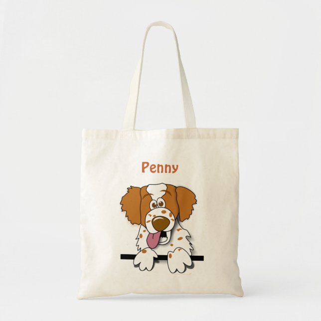 Tote Bag Chien mignon de bande dessinée de la Bretagne (Devant)