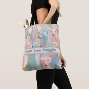 Tote Bag Chien Motif Pastel couleurs minimaliste illustrati