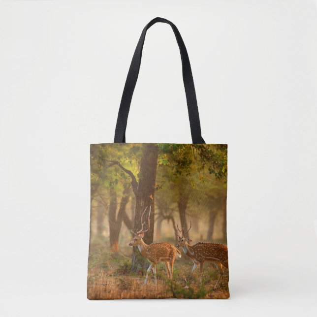 Tote Bag Chien ou cheetal, axe Axe, cerfs tachetés ou axi (Devant)