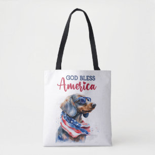 Tote Bag Chien patriote-Dachshund