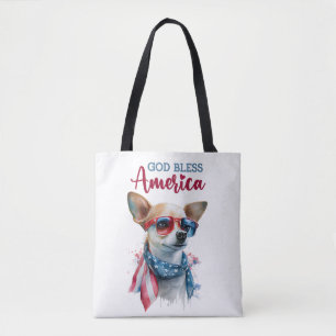 Tote Bag Chien patriotique Chihuahua