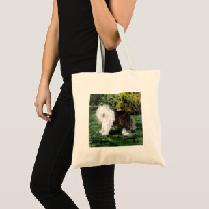 Tote Bag Chien peignant le vieux chien de berger anglais