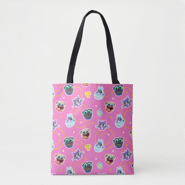 Tote Bag Chien rose Pals Motif rose (Devant)
