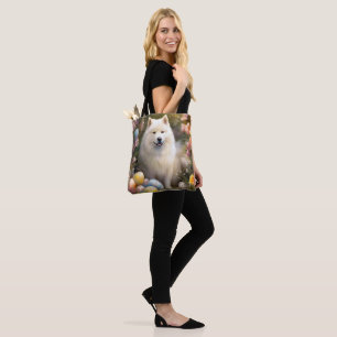 Tote Bag Chien Samoyé avec oeufs de Pâques vacances