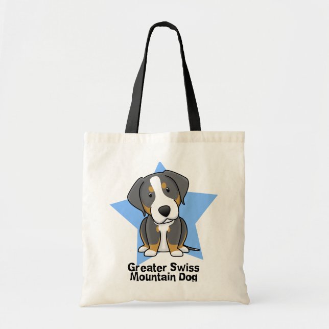 Tote Bag Chien suisse de montagne d'étoile de Kawaii un (Devant)