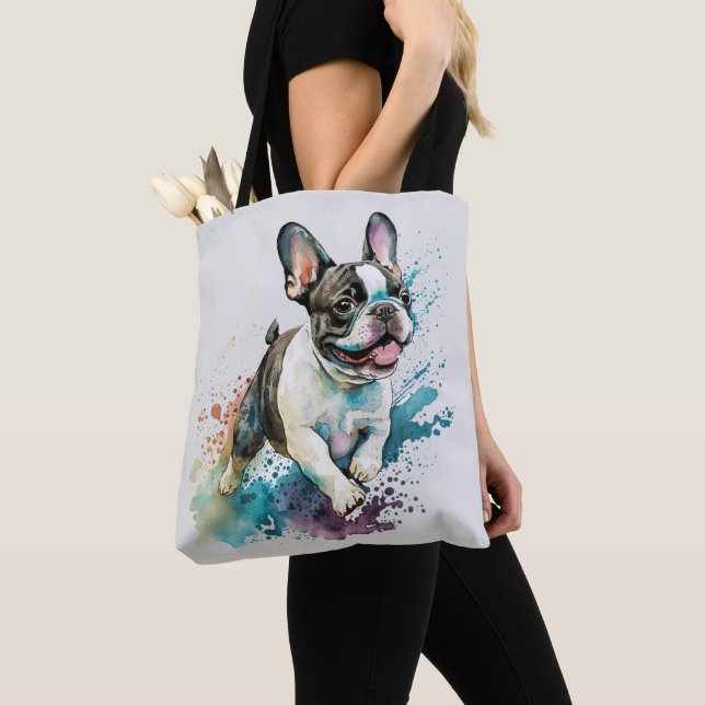 Tote Bag Chien-taupe français mignon (De près)