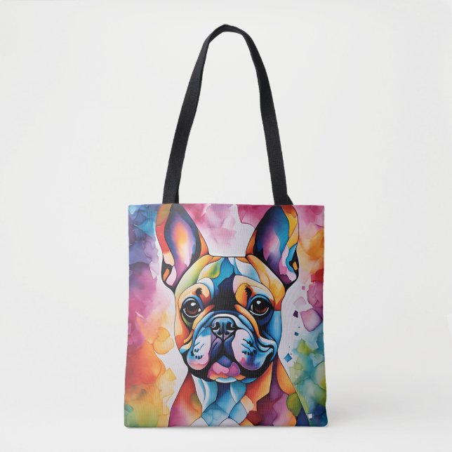 Tote Bag Chien-taureau français mignon "Frenchie" Fourre-to (Devant)