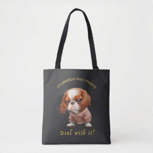 Tote Bag Chien Têtu Devoir Avec Elle Mignonne Adorable Drôl