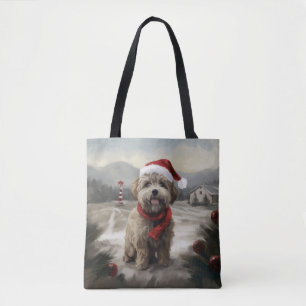 Tote Bag Chien Yorkipod en Noël de neige