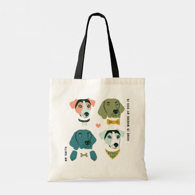 Tote Bag Chiens Beagle et Larbador personnalisables (Dos)