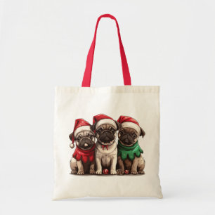 Tote Bag Chiens de Carlin de Noël
