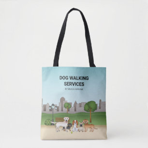 Tote Bag Chiens De Cartoon Dans Un Parc - Chiens Services D