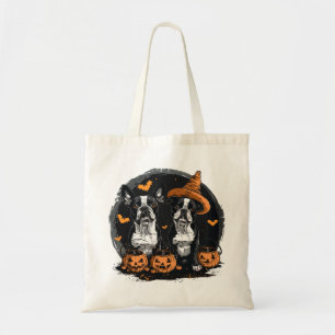Tote Bag Chiens de Halloween Boston Terrier