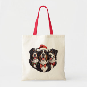 Tote Bag Chiens de montagne bernois de Noël