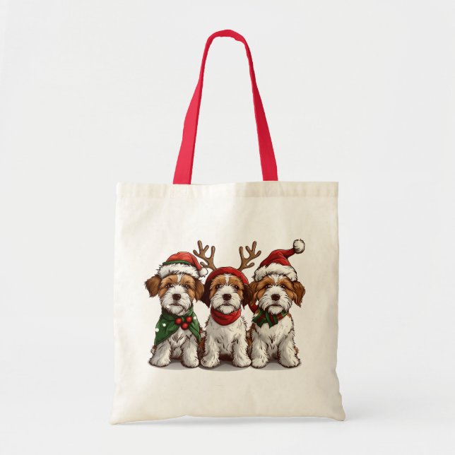 Tote Bag Chiens de Noël Welsh Wire Fox Terrier (Devant)