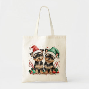 Tote Bag Chiens de Noël Yorkshire Terrier