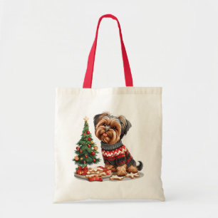 Tote Bag Chiens de Noël Yorkshire Terrier