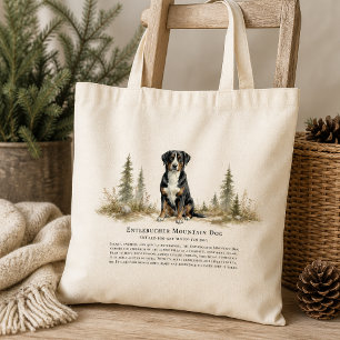 Tote Bag Chiens d'Entlebuch de montagne Aquarelle Citation 