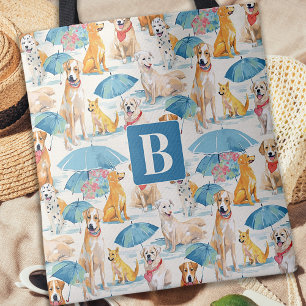 Tote Bag Chiens d'été Coloré Personnalisé Monogramme Motif