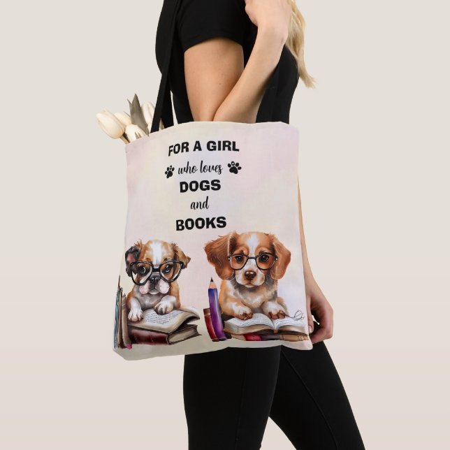 Tote Bag Chiens Et Livres Amateurs (De près)
