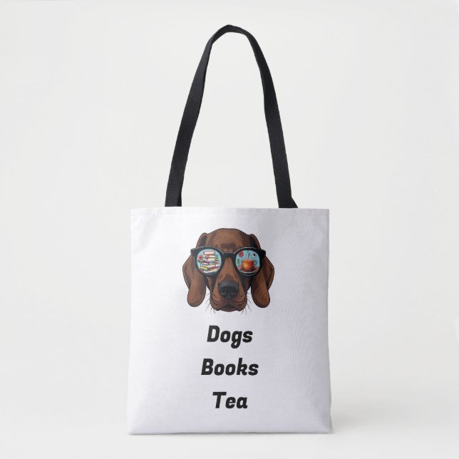 Tote Bag Chiens Livres Thé (Devant)