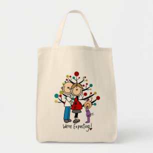 Tote Bag Chiffres de bâton Fille des parents attendus