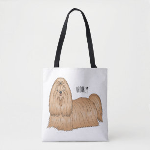 Tote Bag Chih tzu long cheveux dessin de chien