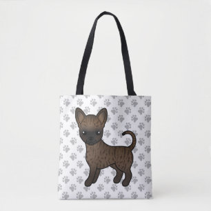 Tote Bag Chihuahua à poil lisse bringé Chien de dessin anim