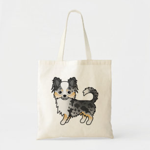 Tote Bag Chihuahua à poil long Blue Merle Chien de dessin a