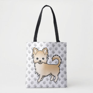 Tote Bag Chihuahua à poil long fauve Chien de dessin animé