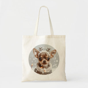 Tote Bag Chihuahua de Noël Renne Chien