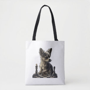 Tote Bag Chihuahua Joueuse d'échecs