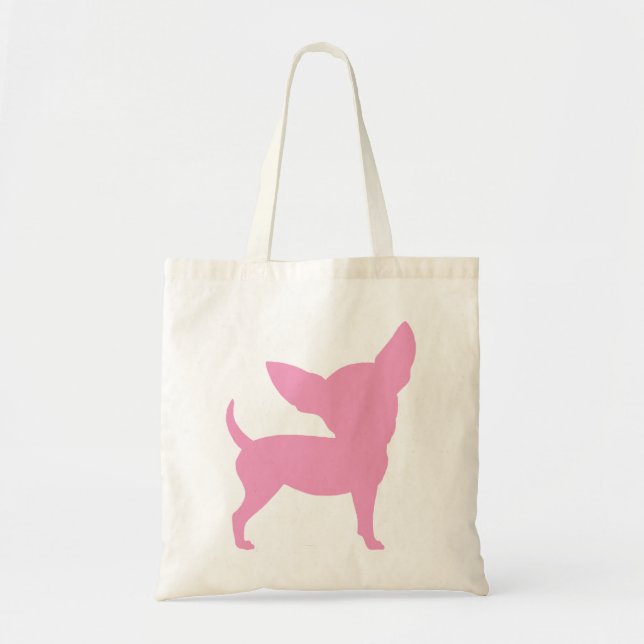 Tote Bag Chihuahua rose drôle (Devant)