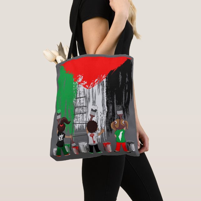 Tote Bag Children of Gaza Painting Palestine Flag  (De près)