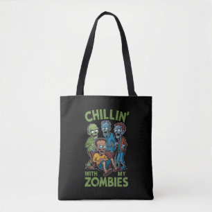 Tote Bag Chillin Avec Mes Zombies Halloween Garçons Enfants