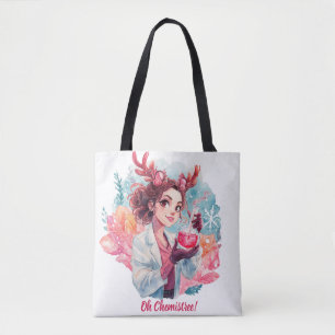 Tote Bag Chimiste Fêtarde Fille Aquarelle Art Scientifique