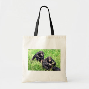 Tote Bag Chimpanzés mangeant l'herbe (nourrisson de note)