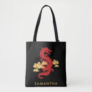 Tote Bag Chinois Lunar New Year Dragon 2024 Personnalisé