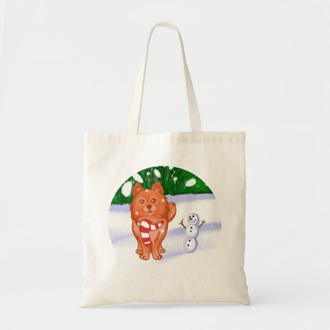Tote Bag Chiot à neige (Devant)